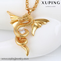 43313 de alta qualidade xuping moda colar 18 K cor de ouro de luxo Flying dragon forma colar de moda